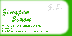 zinajda simon business card